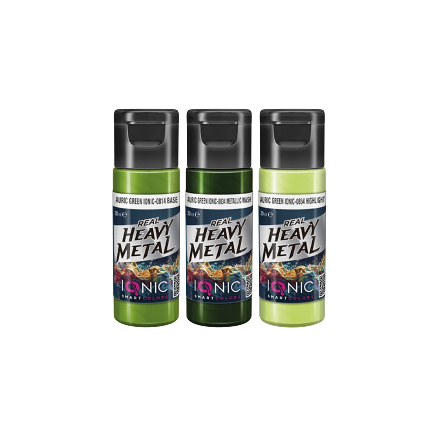 IONIC Real Heavy Metal Colors: Auric Green Paint Set (3x20ml)