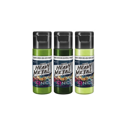 IONIC Real Heavy Metal Colors: Auric Green Paint Set (3x20ml)