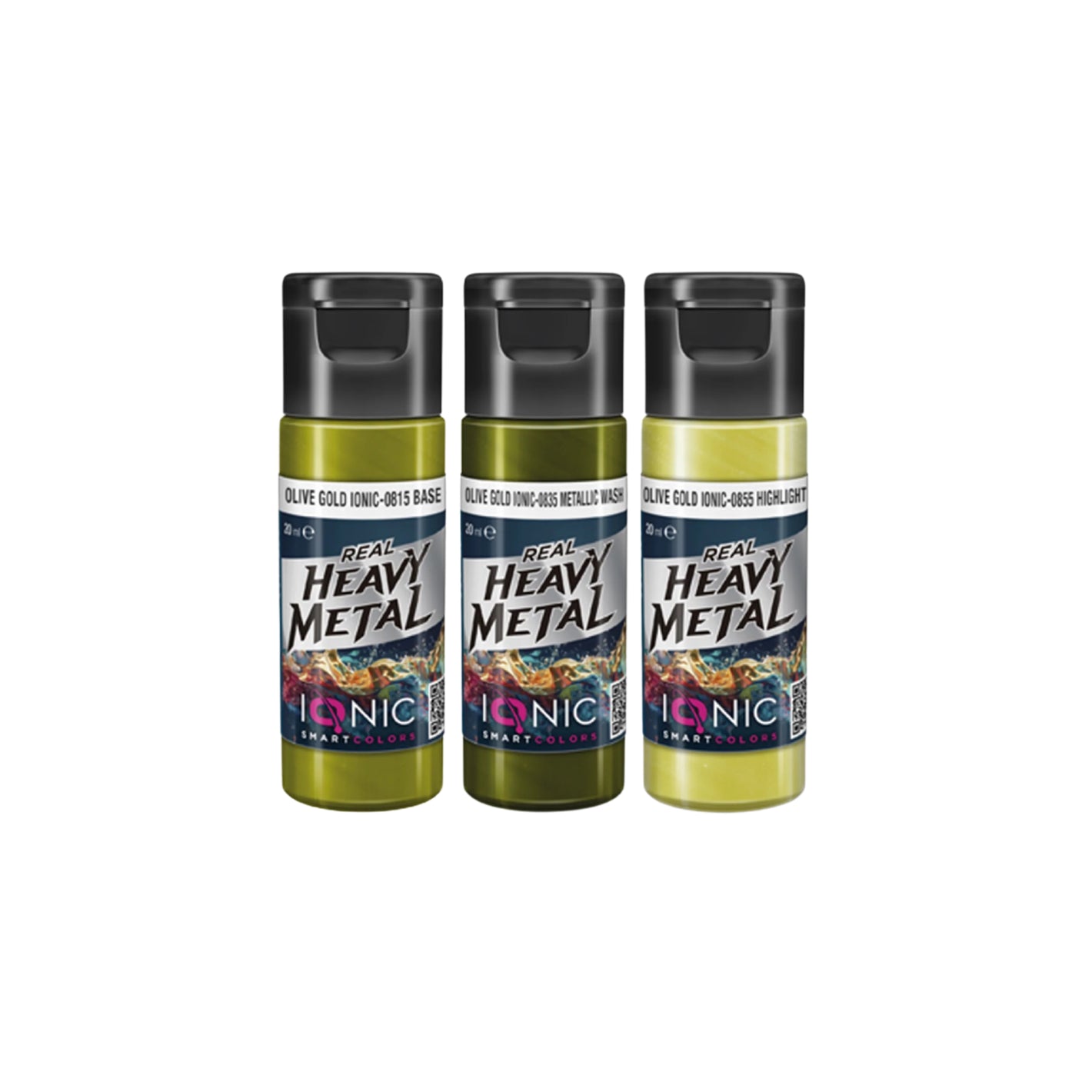 IONIC Real Heavy Metal Colors: Olive Gold Paint Set (3x20ml)