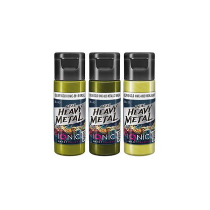 IONIC Real Heavy Metal Colors: Olive Gold Paint Set (3x20ml)