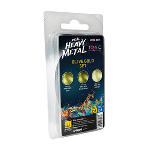IONIC Real Heavy Metal Colors: Olive Gold Paint Set (3x20ml)