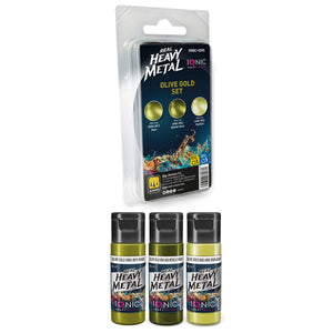 IONIC Real Heavy Metal Colors: Olive Gold Paint Set (3x20ml)