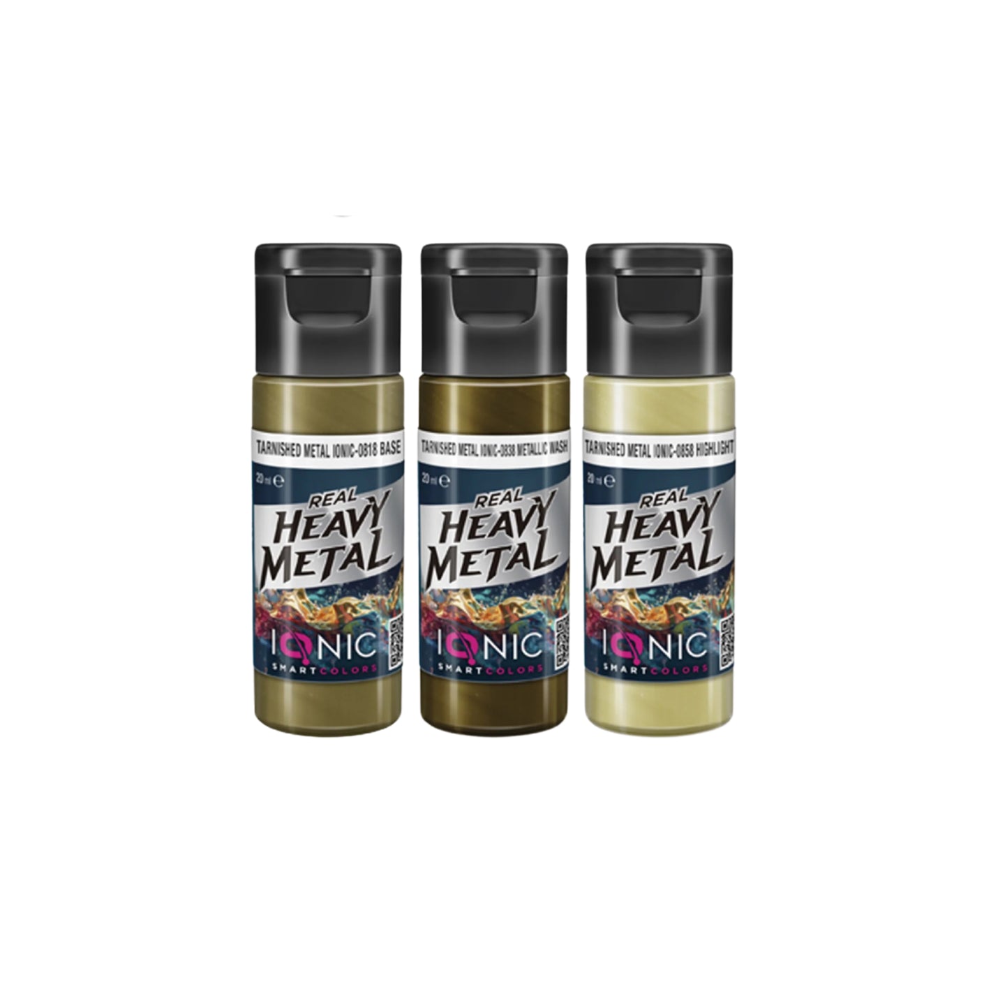 IONIC Real Heavy Metal Colors: Tarnished Metal Paint Set (3x20ml)