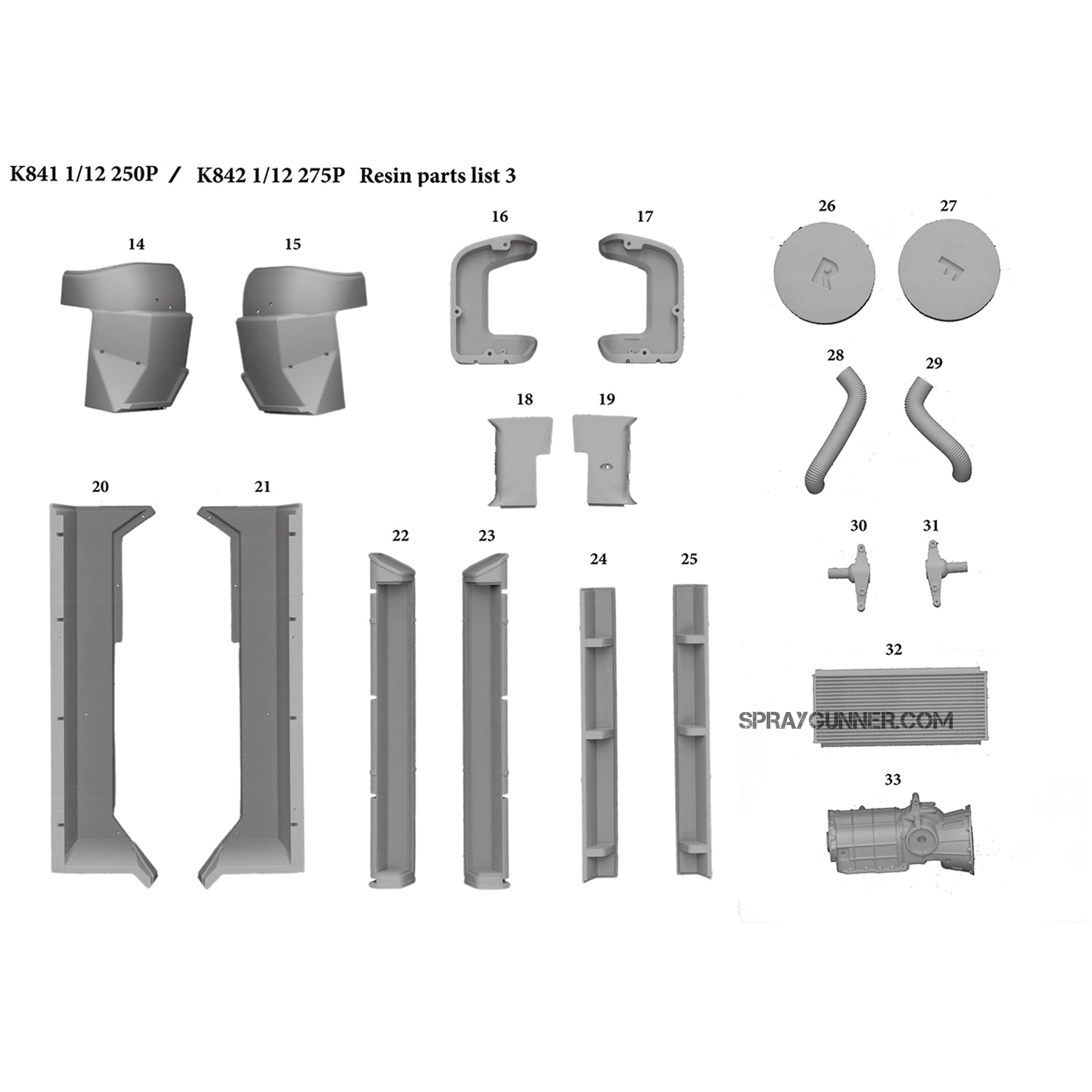 MODEL FACTORY HIRO: 1/12scale Fulldetail Kit : 250P / 275P - SprayGunner