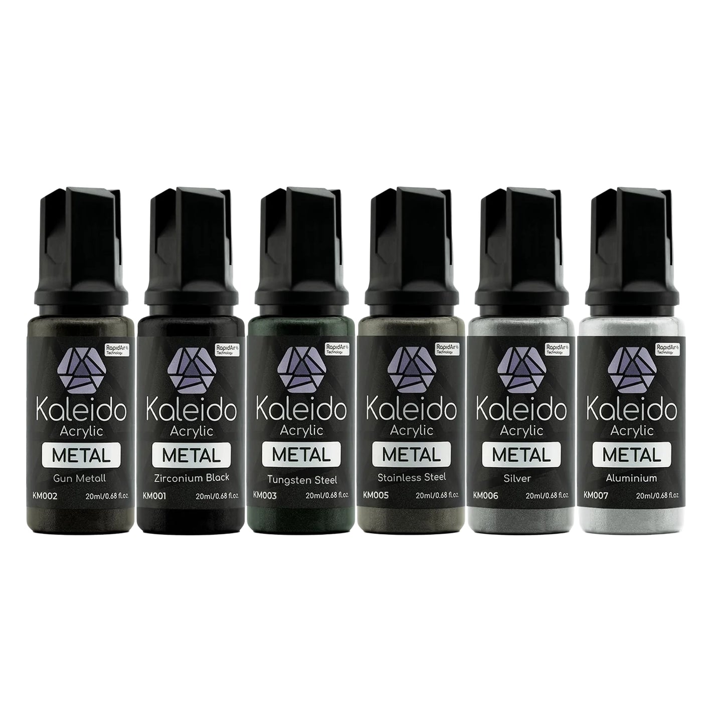 GAAHLERI Kaleido 6 Silver Metallic Colors Paint Set