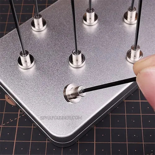 Spray Schilderen Stand Base Met 20Pcs Metalen Draad Alligator Klemmen Lange Tailed Clips Sluitingen Met Voor Schilderen Airbrush Hobby Modeling Onderdelen DIY Kaart Foto Memo Modeling Gereedschap