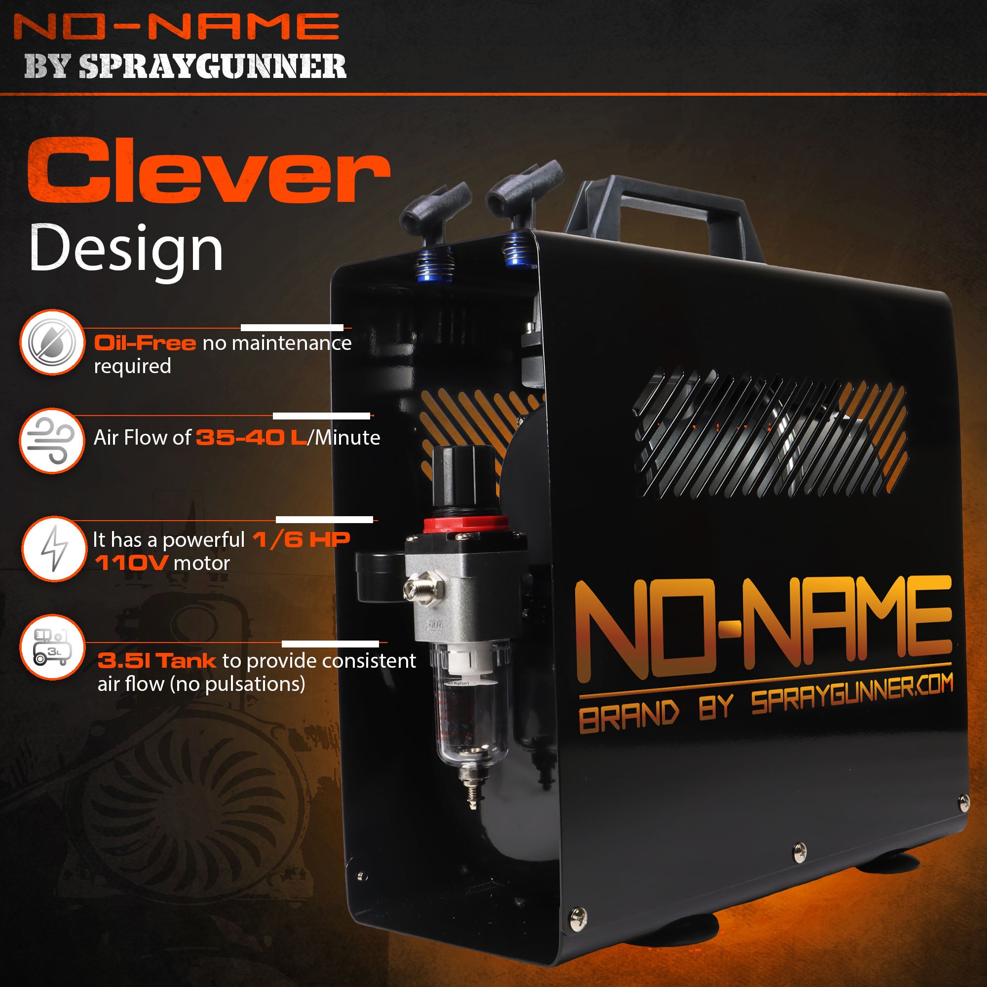 Master Blaster II Airbrush Compressor by NO-NAME Brand - SprayGunner