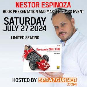 NESTOR ESPINOZA Book Presentation of HOW TO PAINT SCALE CARS and MASTER CLASS Exclusive Event SprayGunner