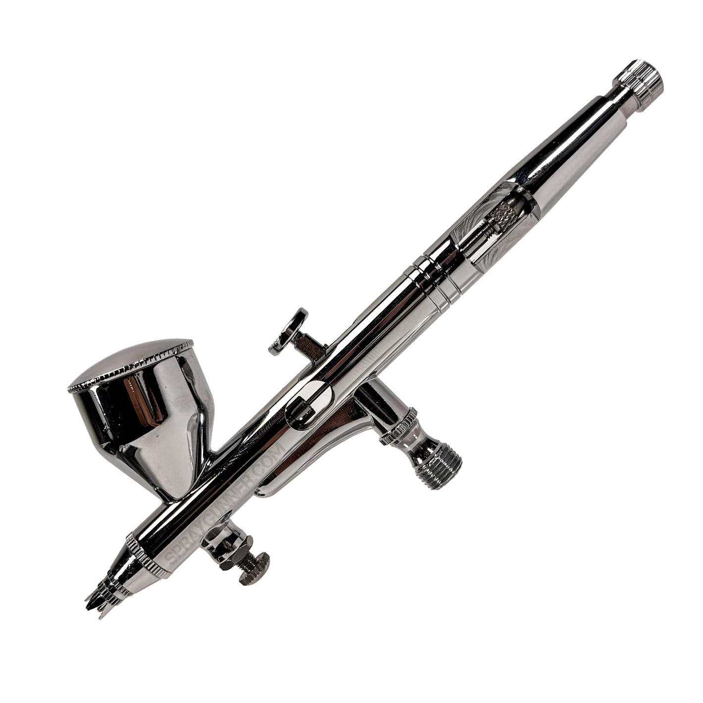 Affordable detail-oriented gravity-feed double-action airbrush 0.3mm nozzle.