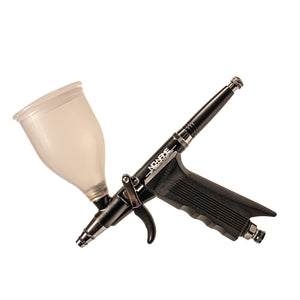 GX13 Pistol Trigger Gravity Feed Airbrush Set with Round and Fan Pattern Caps by NO-NAME Brand