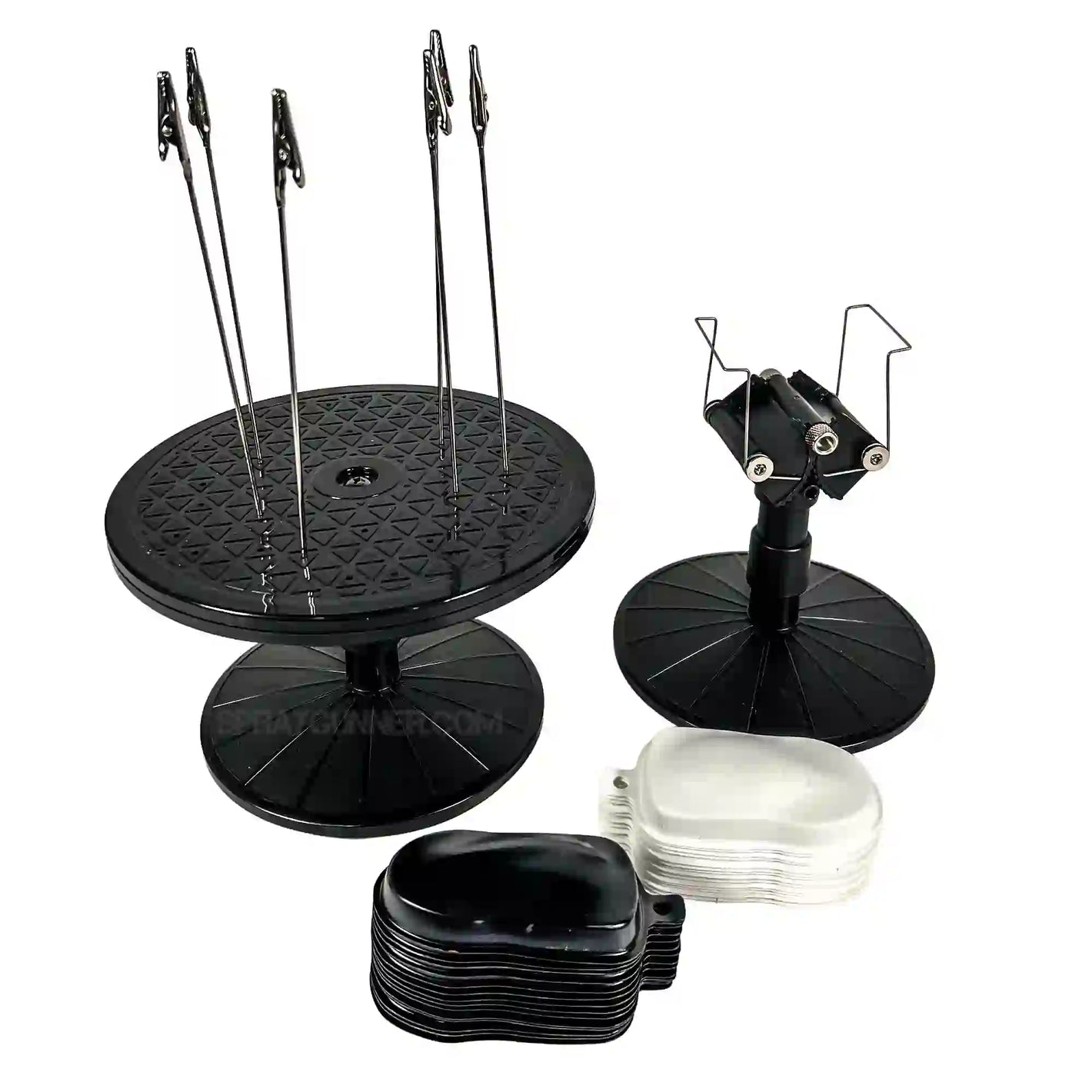 Painters Assistant Kit with turntable, clamps, and speedshapes for airbrushing miniatures and models. Ideal airbrush accessory for precision painting.
