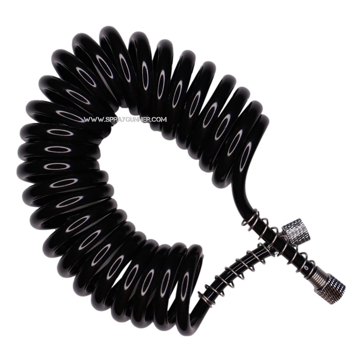 1/8"-1/8" Black Polyurethane Coiled Air Hose (3m) by NO-NAME Brand - SprayGunner