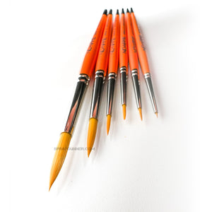 NO-NAME Brand Synthetic Round Brush Set for Figure Painting and Hobby (Set of 6)