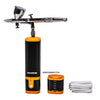 Kabelloser Airbrush-Kompressor mit Akku und Airbrush-Set - Orange