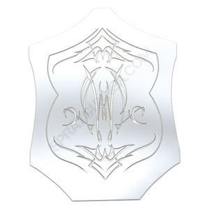 NO-NAME Pinstripe Stencil #1 with intricate symmetrical design, ideal for custom paint patterns and reusable airbrushing projects.