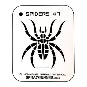NO-NAME Brand Spiders Stencil #7 features a detailed spider design for precision craft and airbrush stencil projects. Ideal for hobby and cosplay use.