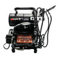 A small and incredibly silent compressor for airbrushing is the NO-NAME Silent Storm Air Compressor. has numerous air exits and a sleek, black appearance.