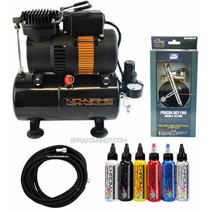 NO-NAME Tooty Air Compressor PS-270 Airbrush with 3m Hose and ChromaAir Primary Set NO-NAME brand