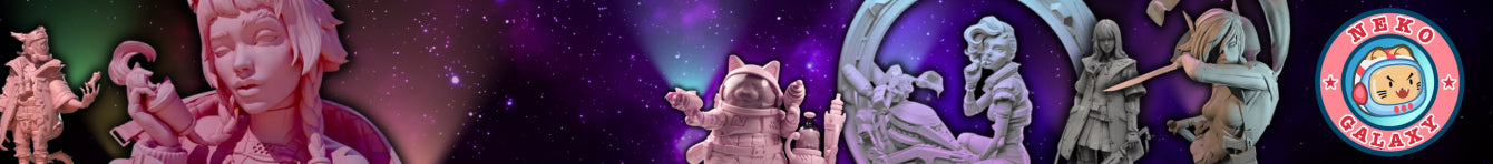 Neko Galaxy Miniatures collection banner - Sci-Fi and Fantasy resin figures