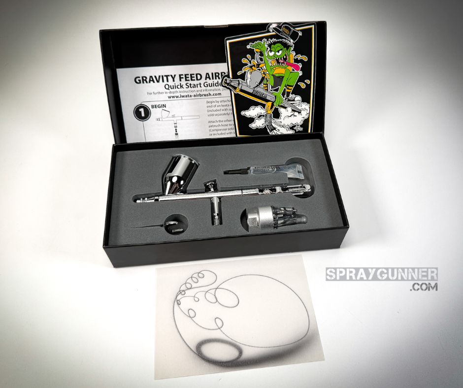 Open Box IWATA VAULT KUSTOM CS Gravity Feed Dual Action Airbrush Iwata