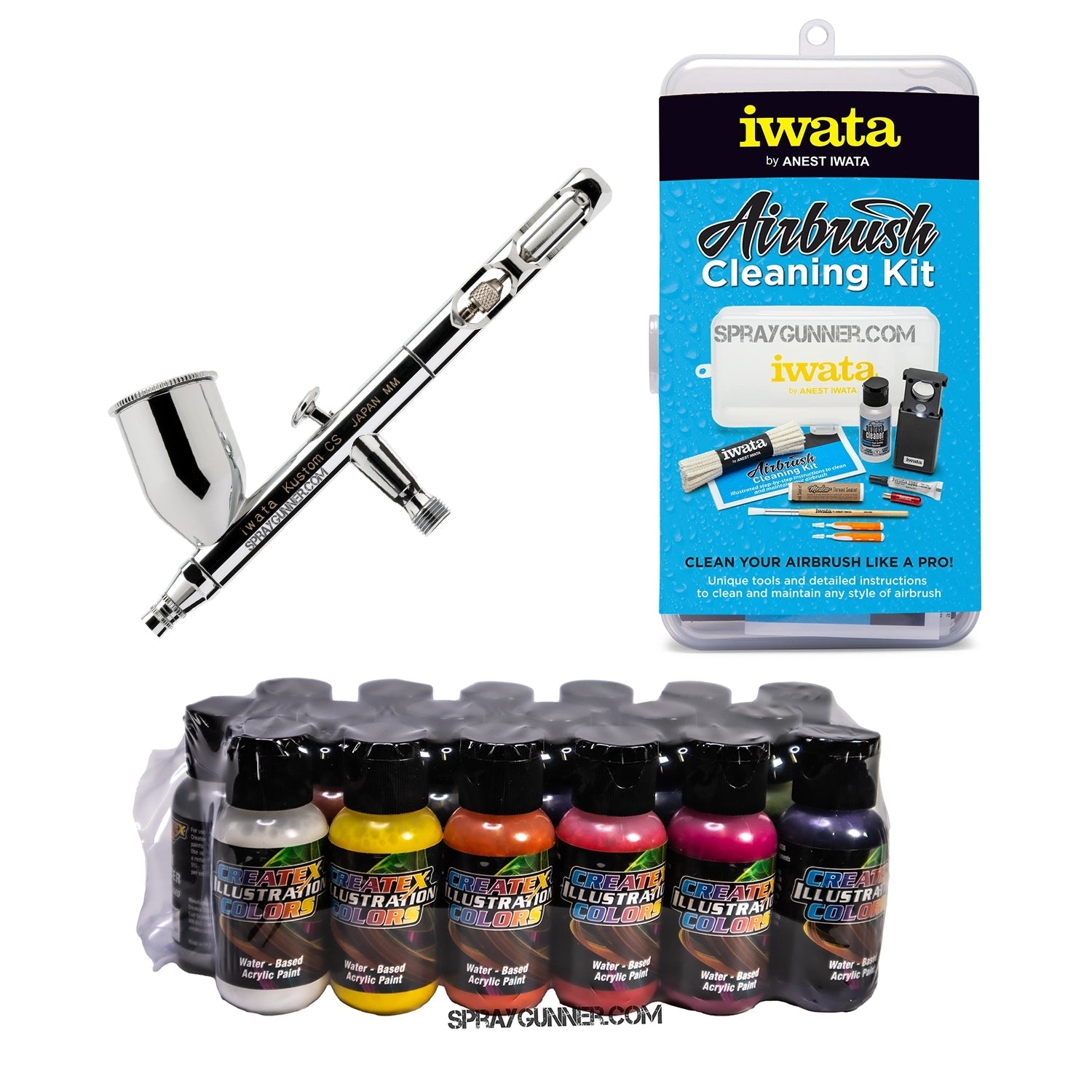 Open Box IWATA VAULT KUSTOM CS Gravity Feed Dual Action Airbrush Iwata