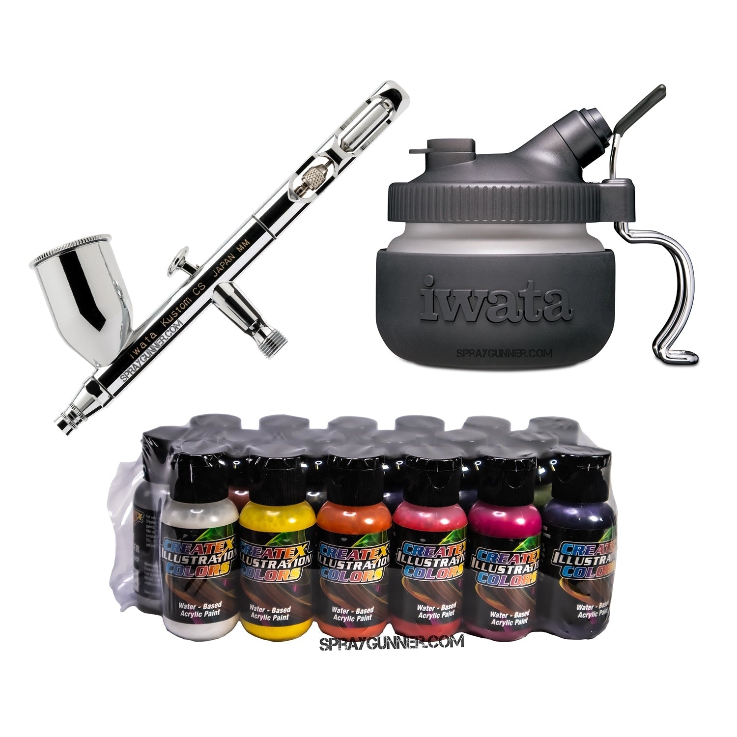 Open Box IWATA VAULT KUSTOM CS Gravity Feed Dual Action Airbrush Iwata