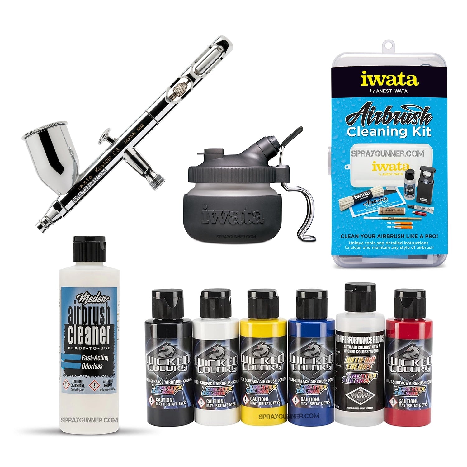 Open Box IWATA VAULT KUSTOM CS Gravity Feed Dual Action Airbrush Iwata