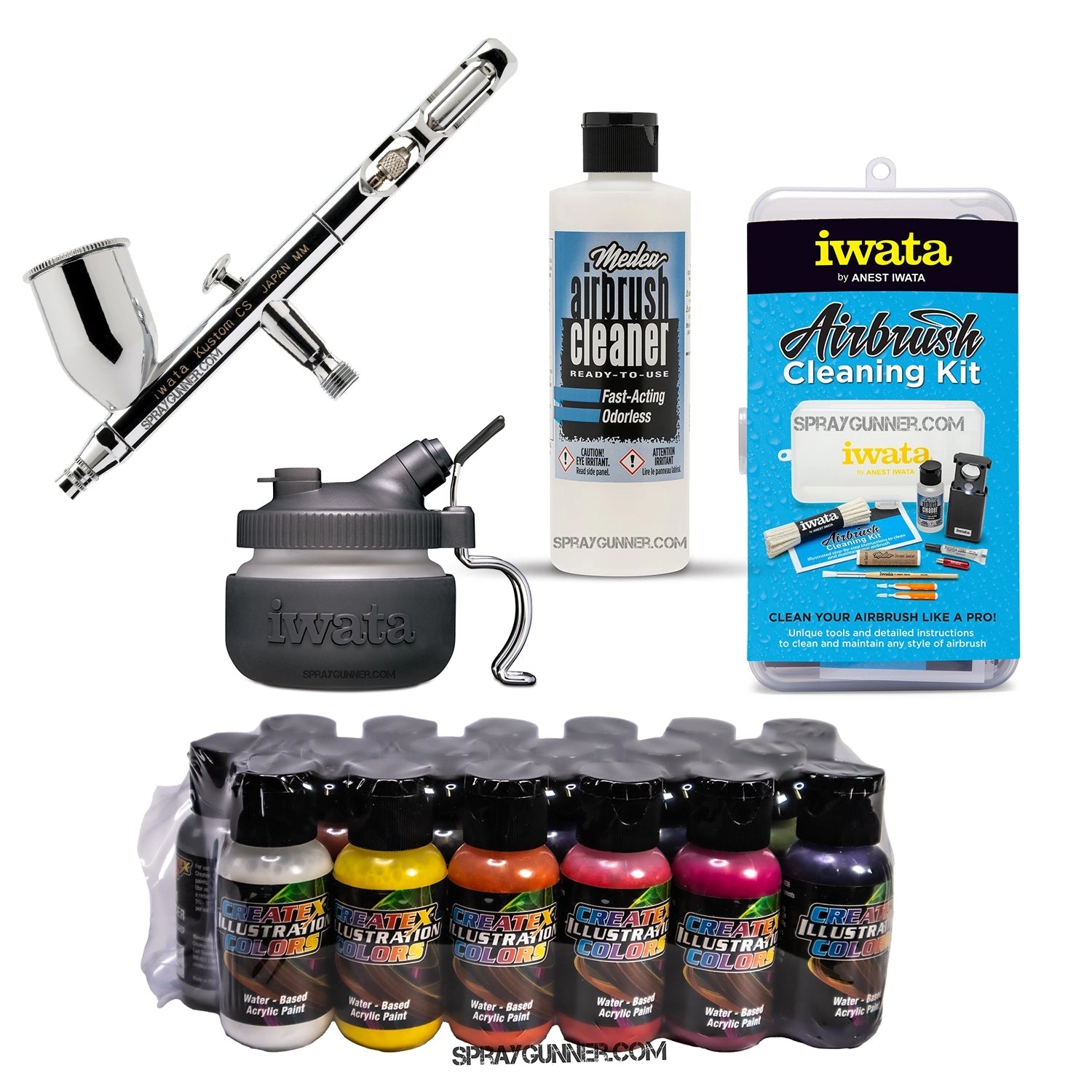 Open Box IWATA VAULT KUSTOM CS Gravity Feed Dual Action Airbrush Iwata