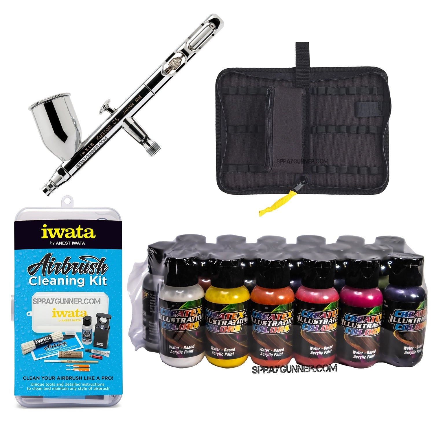 Open Box IWATA VAULT KUSTOM CS Gravity Feed Dual Action Airbrush Iwata