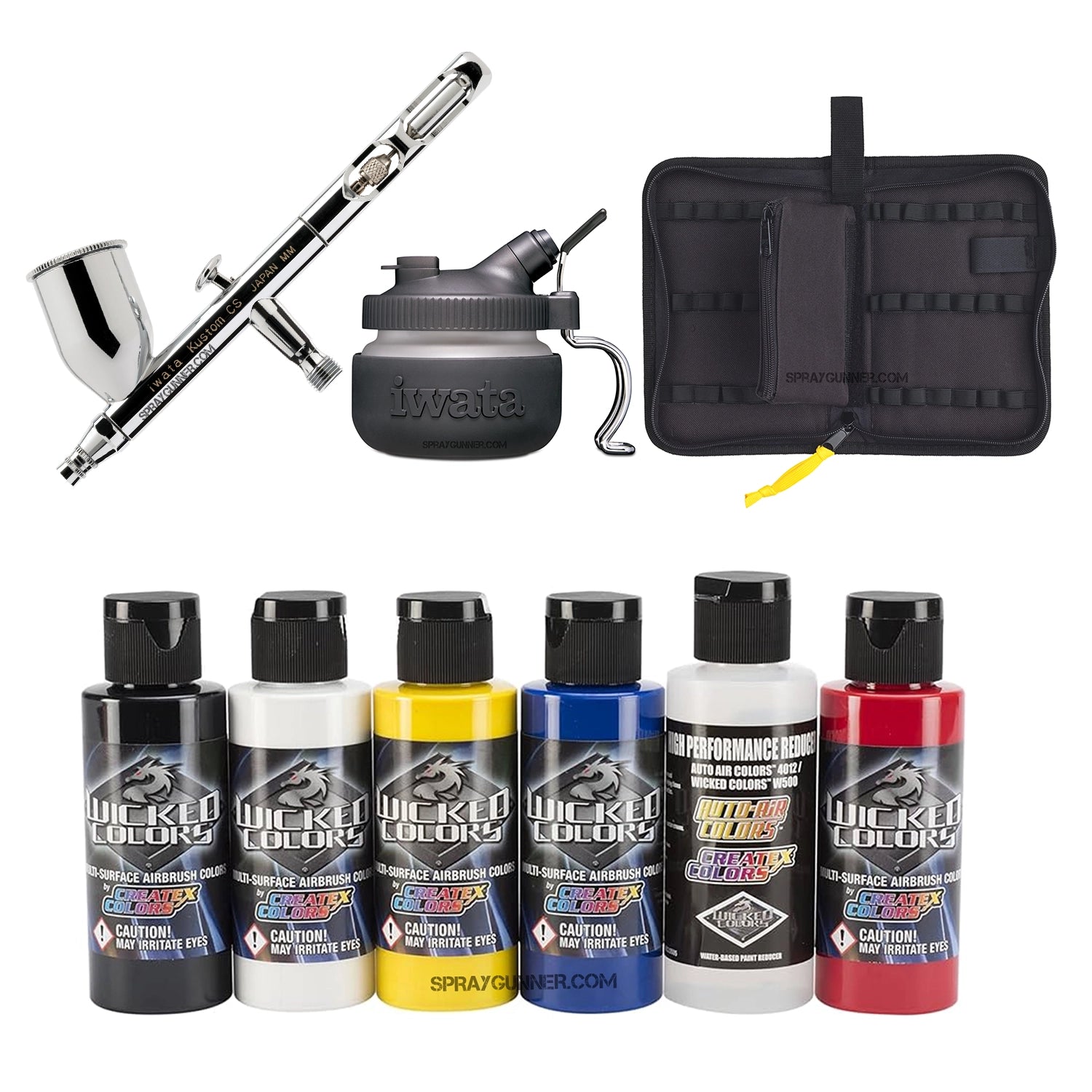 Open Box IWATA VAULT KUSTOM CS Gravity Feed Dual Action Airbrush Iwata