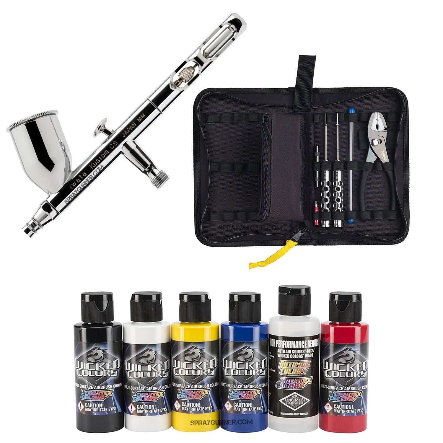 Open Box IWATA VAULT KUSTOM CS Gravity Feed Dual Action Airbrush Iwata