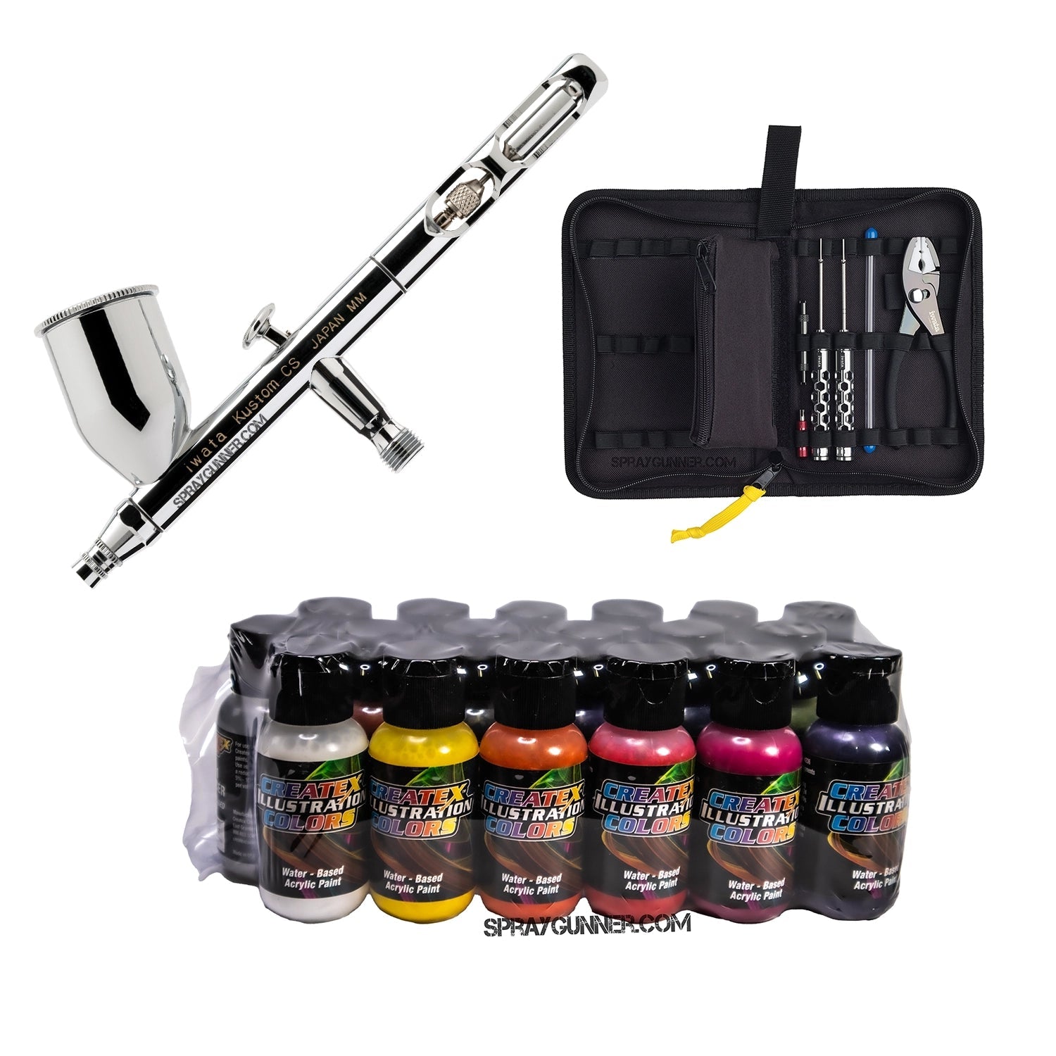 Open Box IWATA VAULT KUSTOM CS Gravity Feed Dual Action Airbrush Iwata