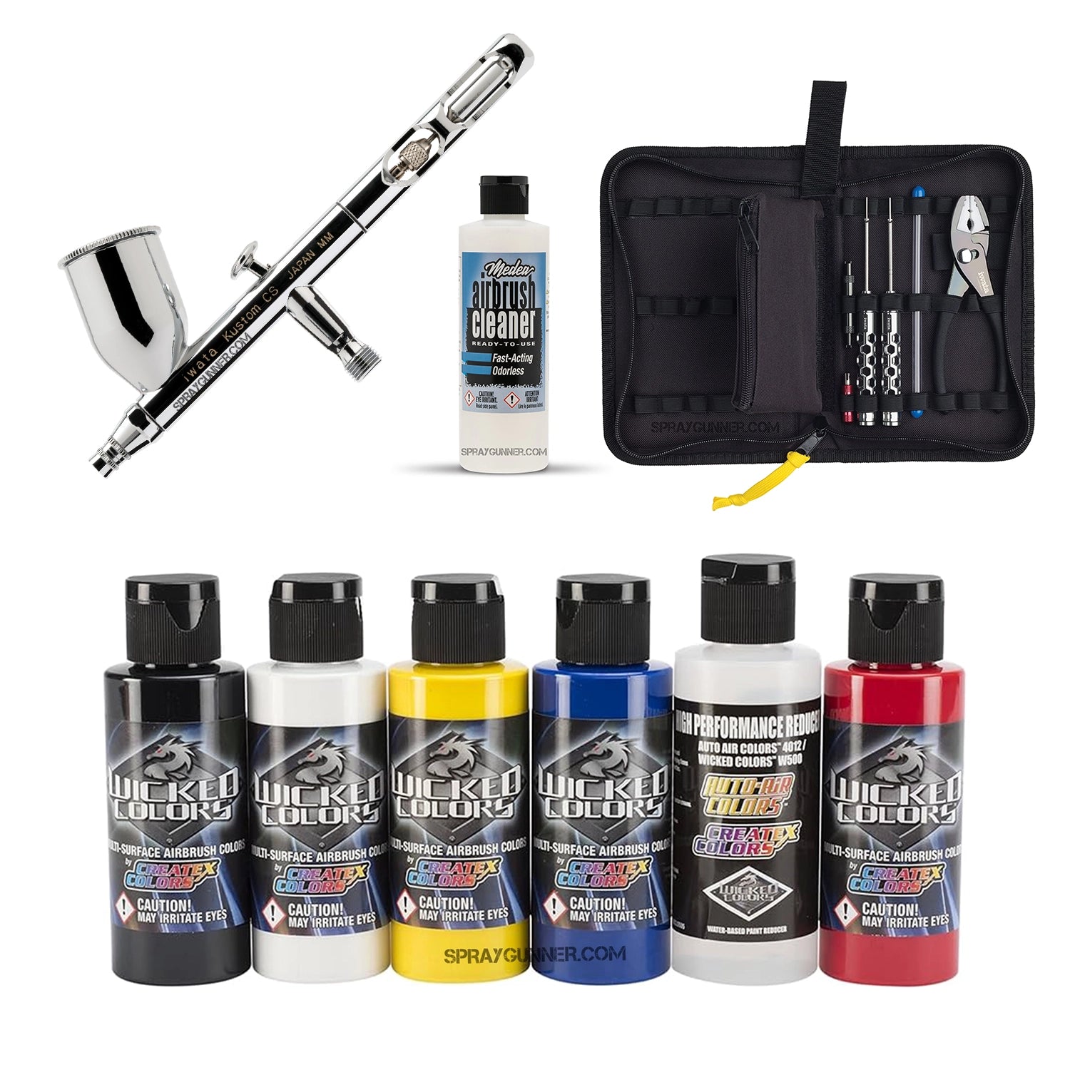 Open Box IWATA VAULT KUSTOM CS Gravity Feed Dual Action Airbrush Iwata