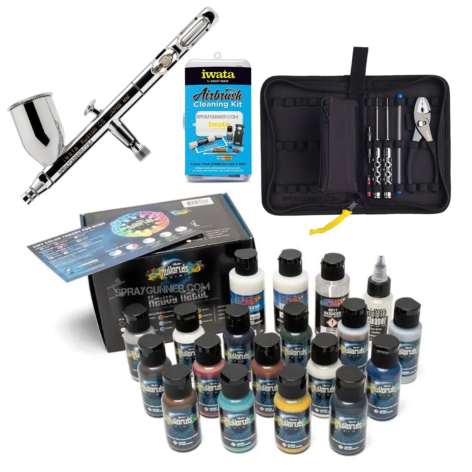 Open Box IWATA VAULT KUSTOM CS Gravity Feed Dual Action Airbrush Iwata