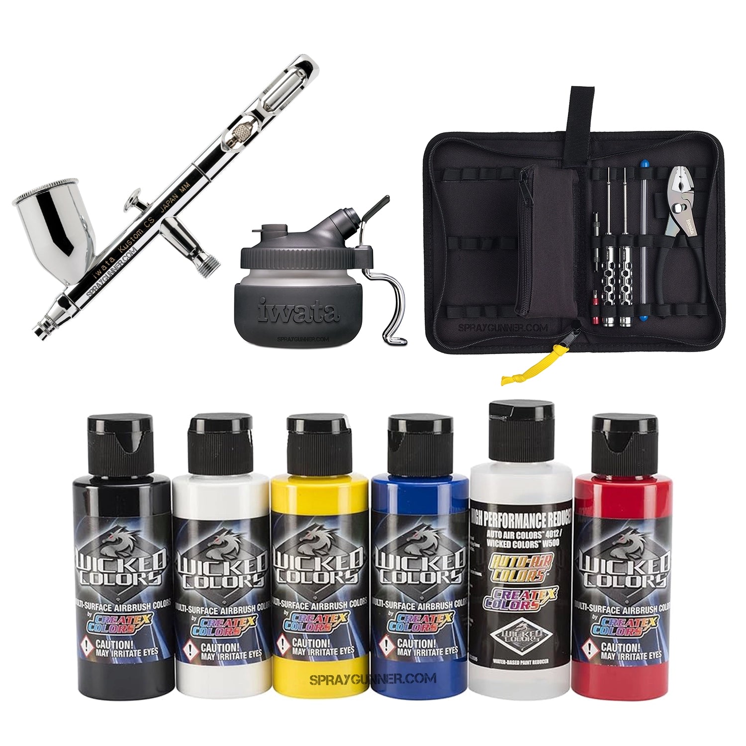 Open Box IWATA VAULT KUSTOM CS Gravity Feed Dual Action Airbrush Iwata