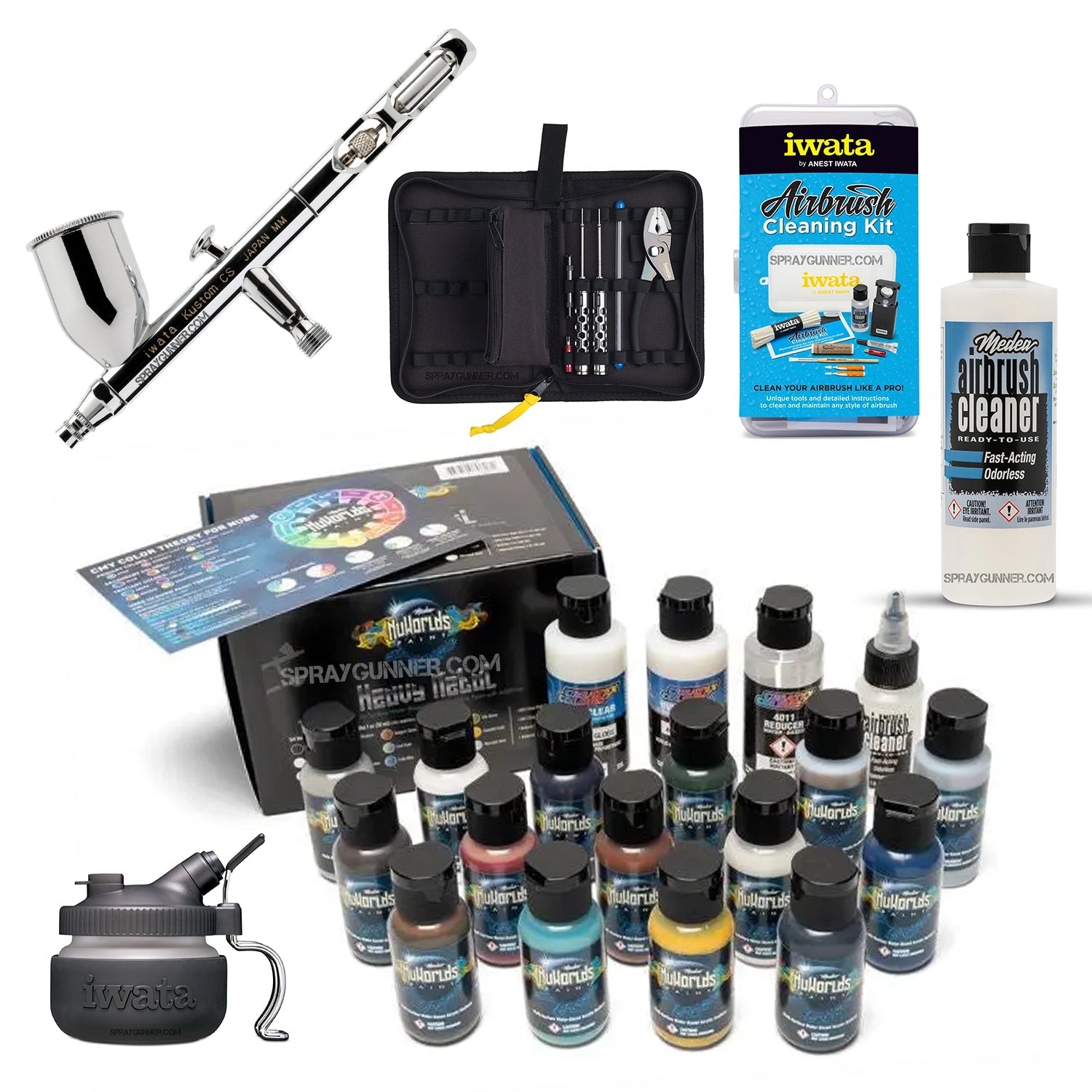 Open Box IWATA VAULT KUSTOM CS Gravity Feed Dual Action Airbrush Iwata