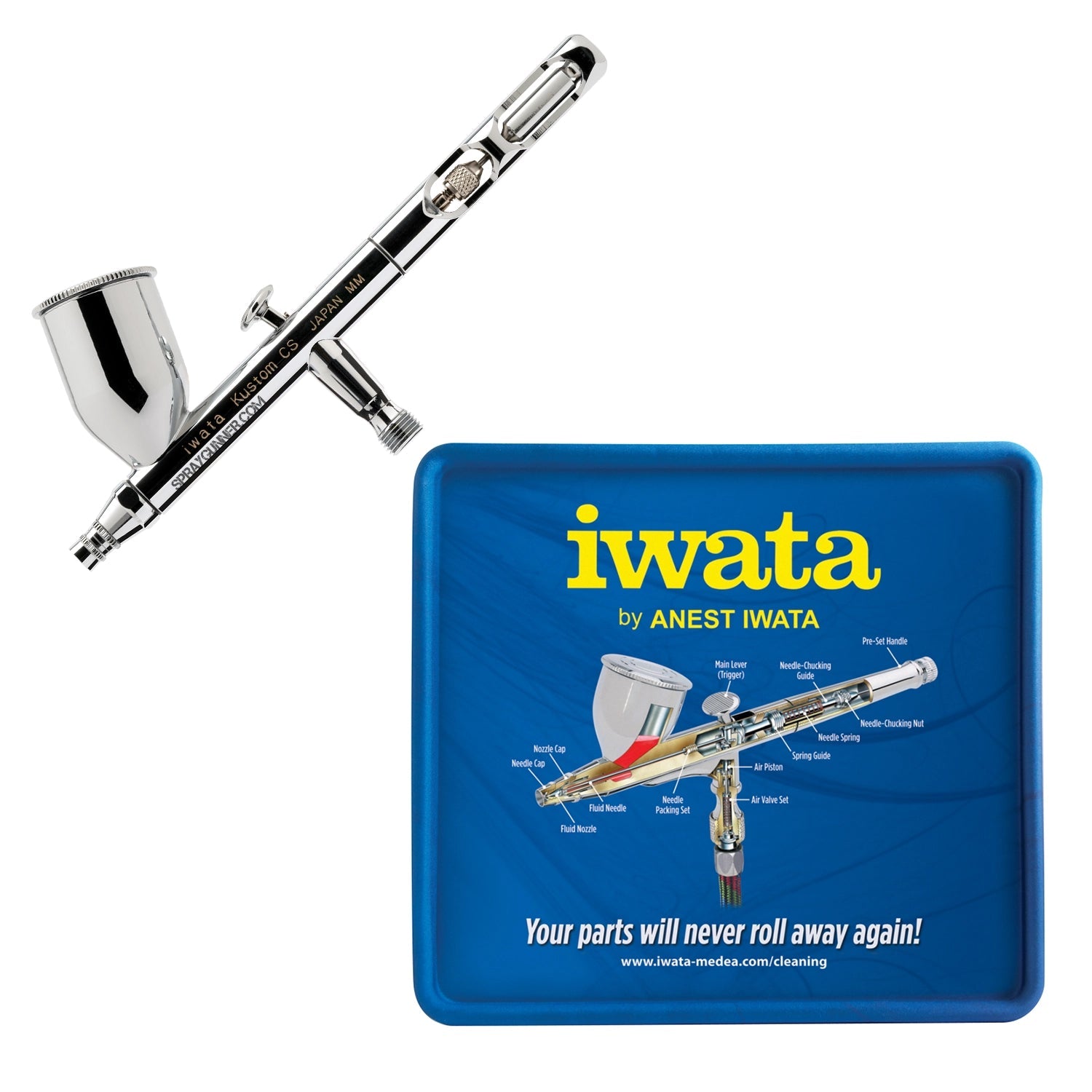 Open Box IWATA VAULT KUSTOM CS Gravity Feed Dual Action Airbrush Iwata