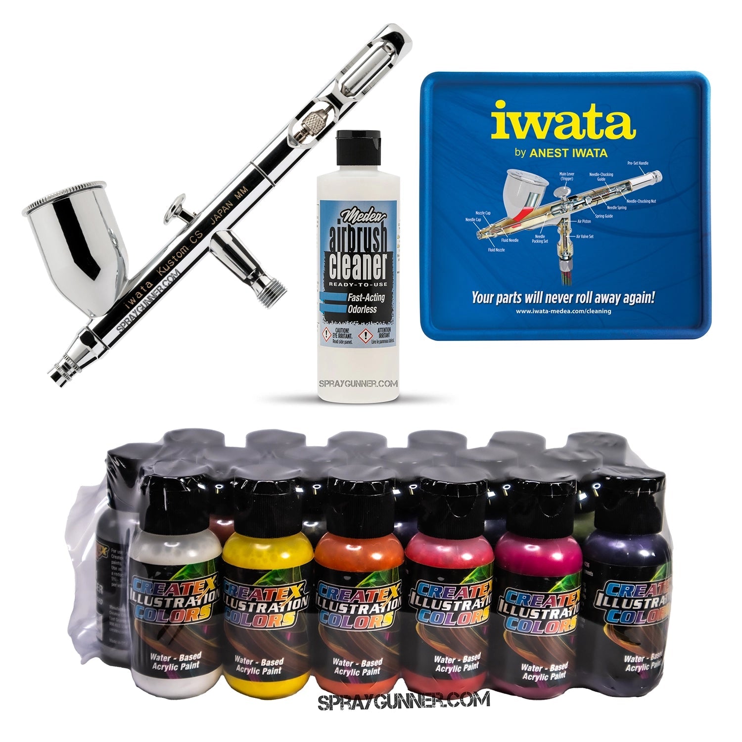 Open Box IWATA VAULT KUSTOM CS Gravity Feed Dual Action Airbrush Iwata