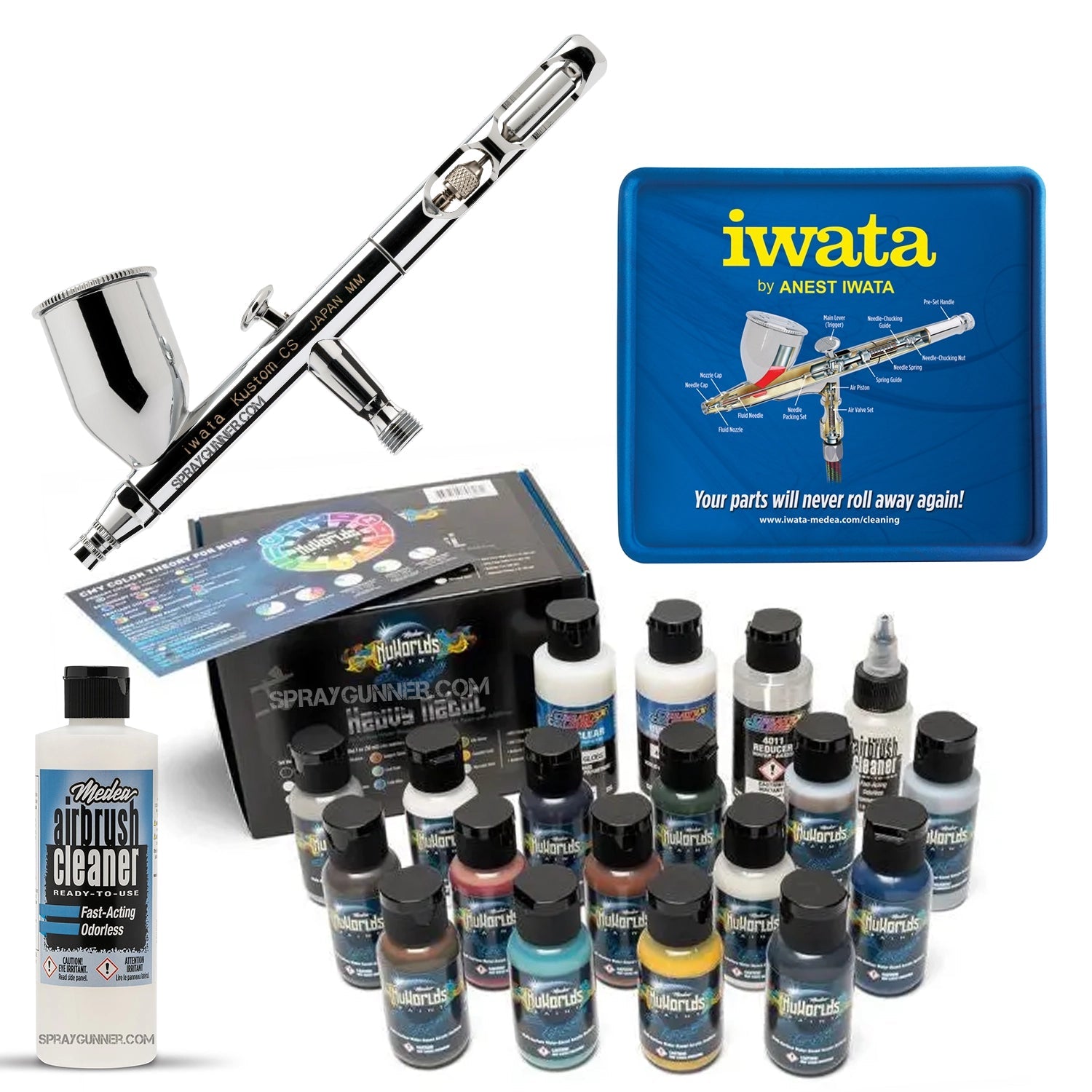 Open Box IWATA VAULT KUSTOM CS Gravity Feed Dual Action Airbrush Iwata