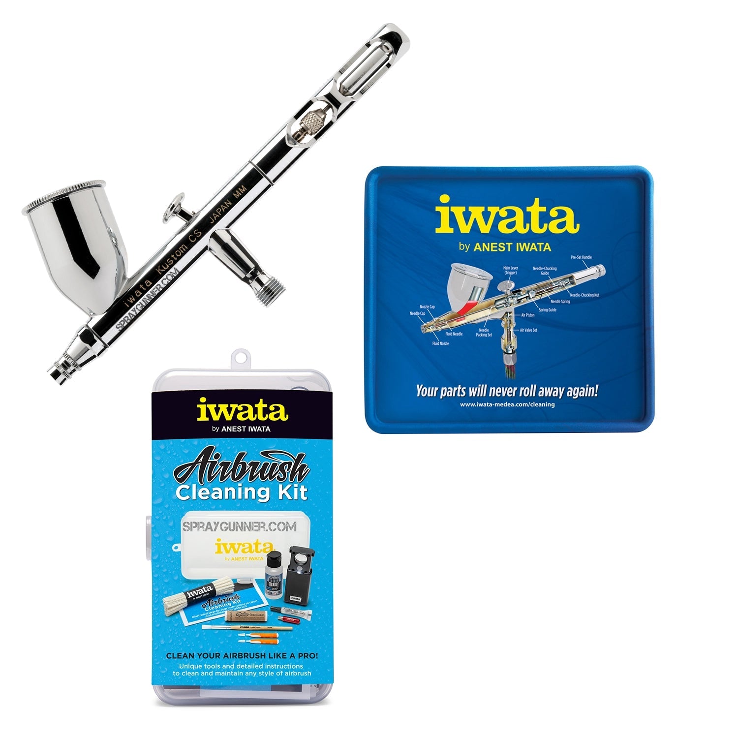 Open Box IWATA VAULT KUSTOM CS Gravity Feed Dual Action Airbrush Iwata