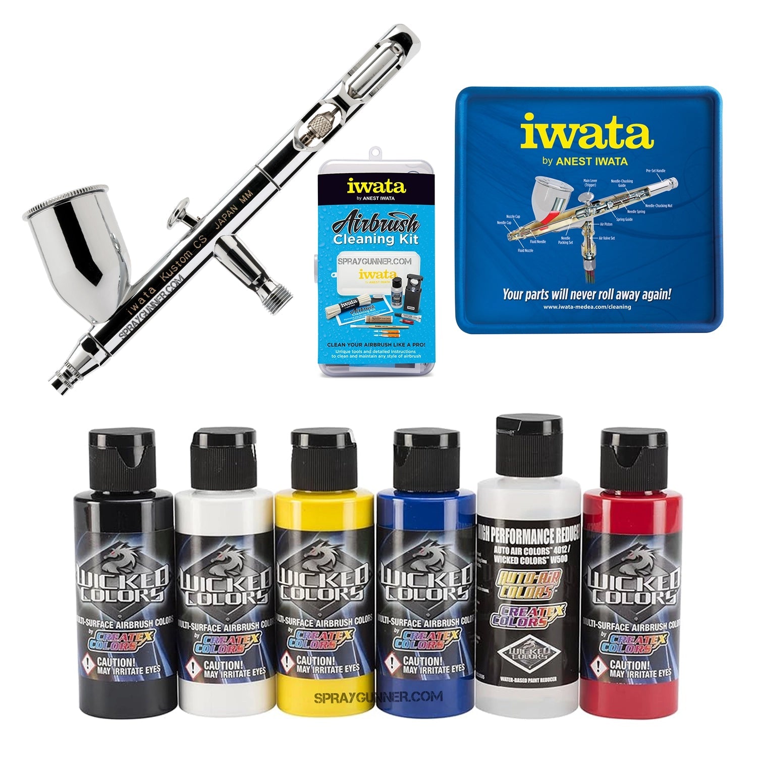 Open Box IWATA VAULT KUSTOM CS Gravity Feed Dual Action Airbrush Iwata