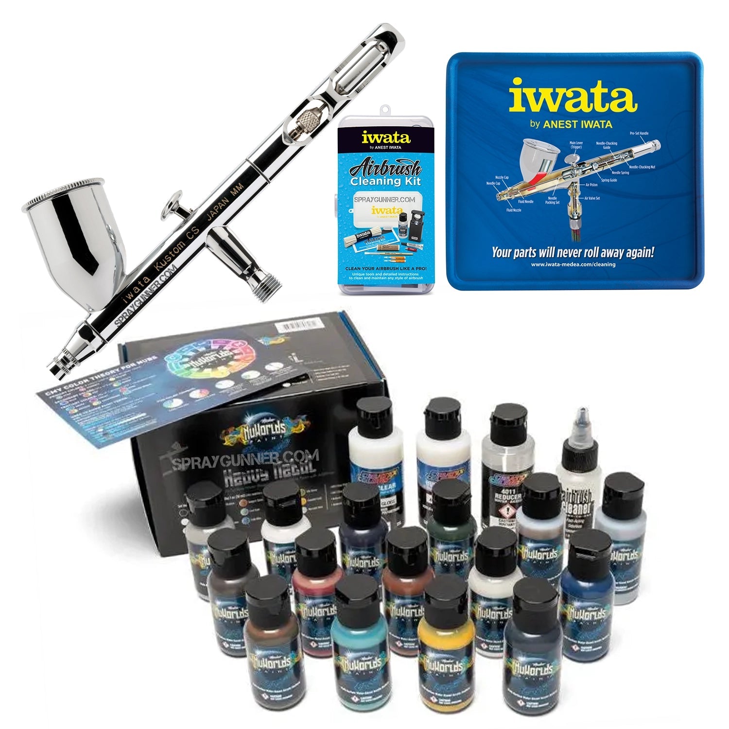 Open Box IWATA VAULT KUSTOM CS Gravity Feed Dual Action Airbrush Iwata