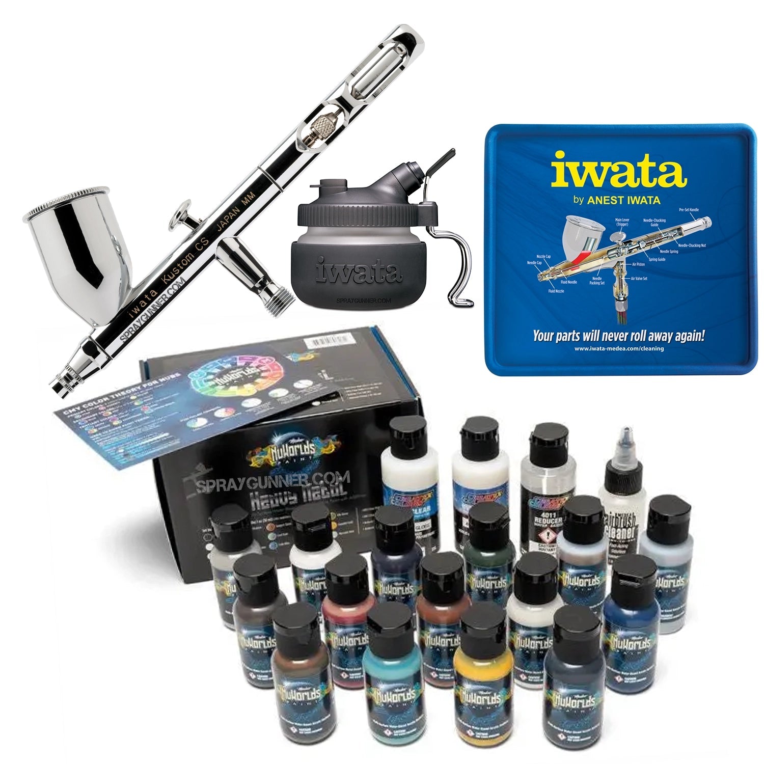 Open Box IWATA VAULT KUSTOM CS Gravity Feed Dual Action Airbrush Iwata