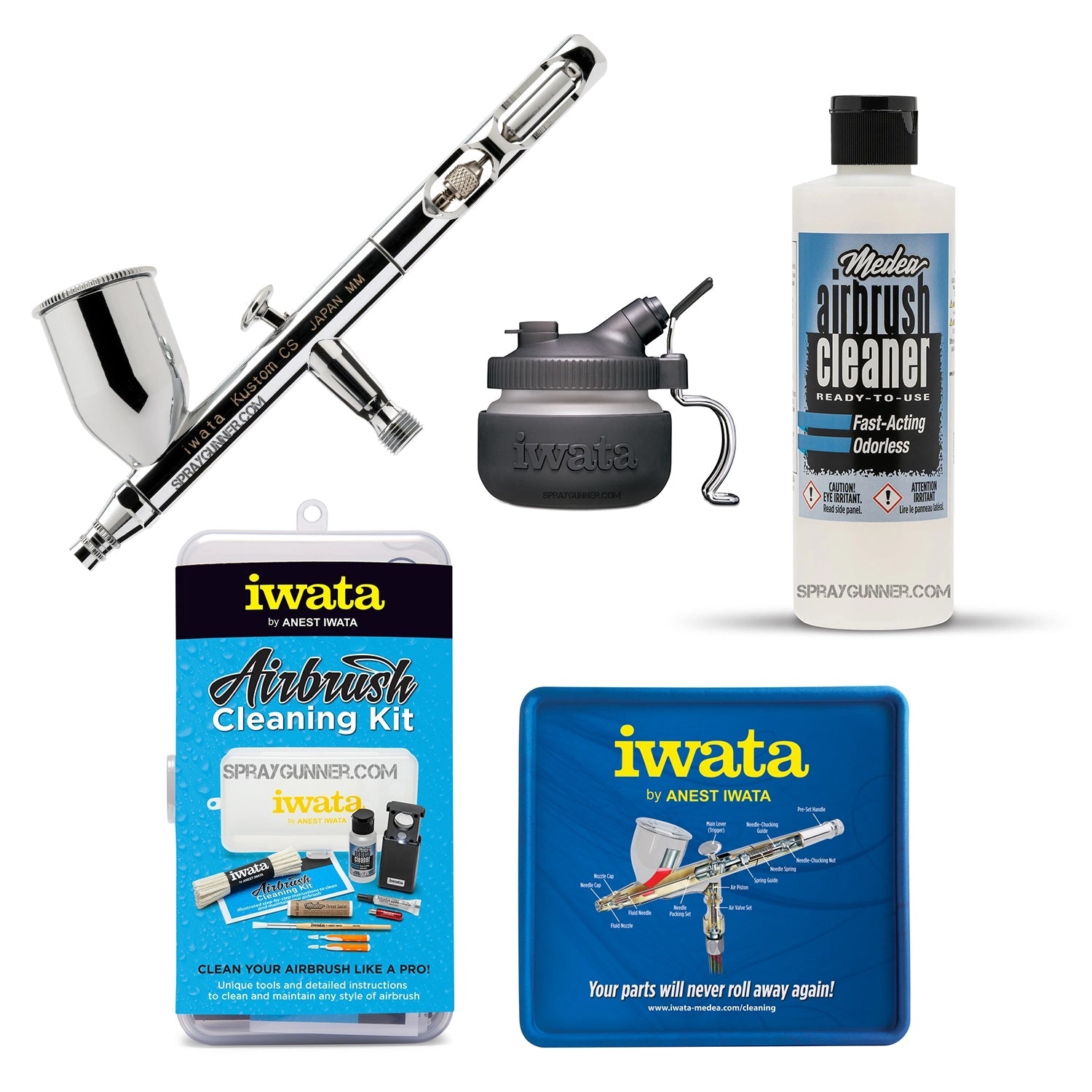 Open Box IWATA VAULT KUSTOM CS Gravity Feed Dual Action Airbrush Iwata