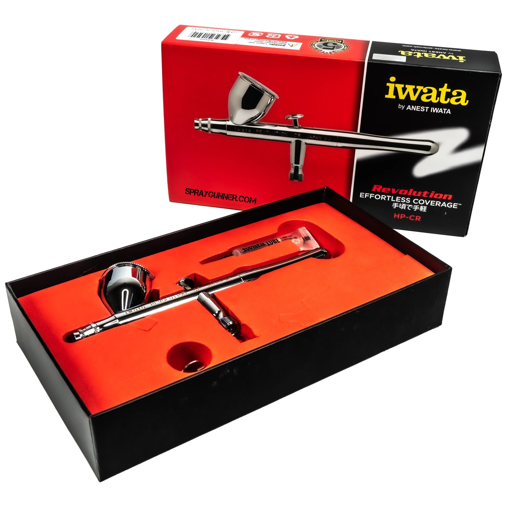 Iwata Revolution HP-CR Gravity Feed Dual Action Airbrush - SprayGunner