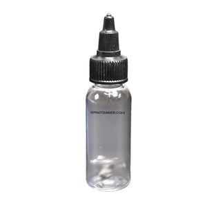 PET-Plastikflasche mit Drehverschluss und Aufbewahrungsetikett 1oz