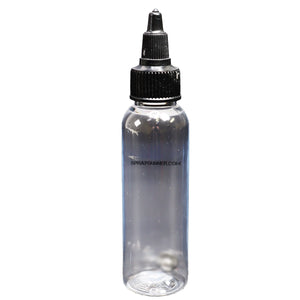 PET-Plastikflasche mit Drehverschluss und Aufbewahrungsetikett 2oz