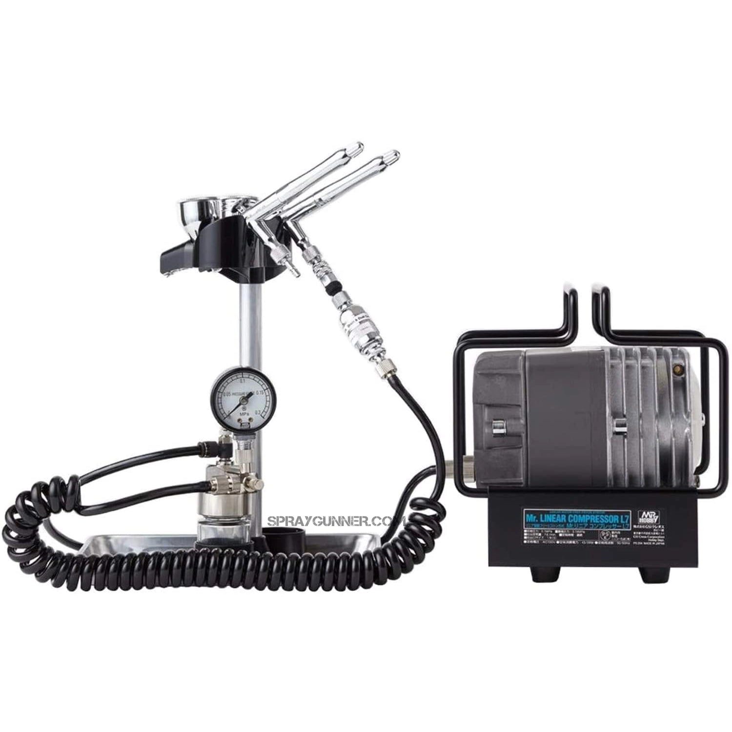 GSI Creos Mr Hobby MR.LINEAR COMPRESSOR set with airbrush GSI Creos Mr Hobby MR.LINEAR COMPRESSOR set with airbrush