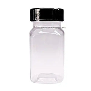 Plastic bottle with lid and label 2 oz