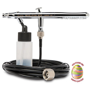 Iwata Revolution HP-BCR Siphon Feed Dual Action Airbrush with Iwata Airbrush Hose